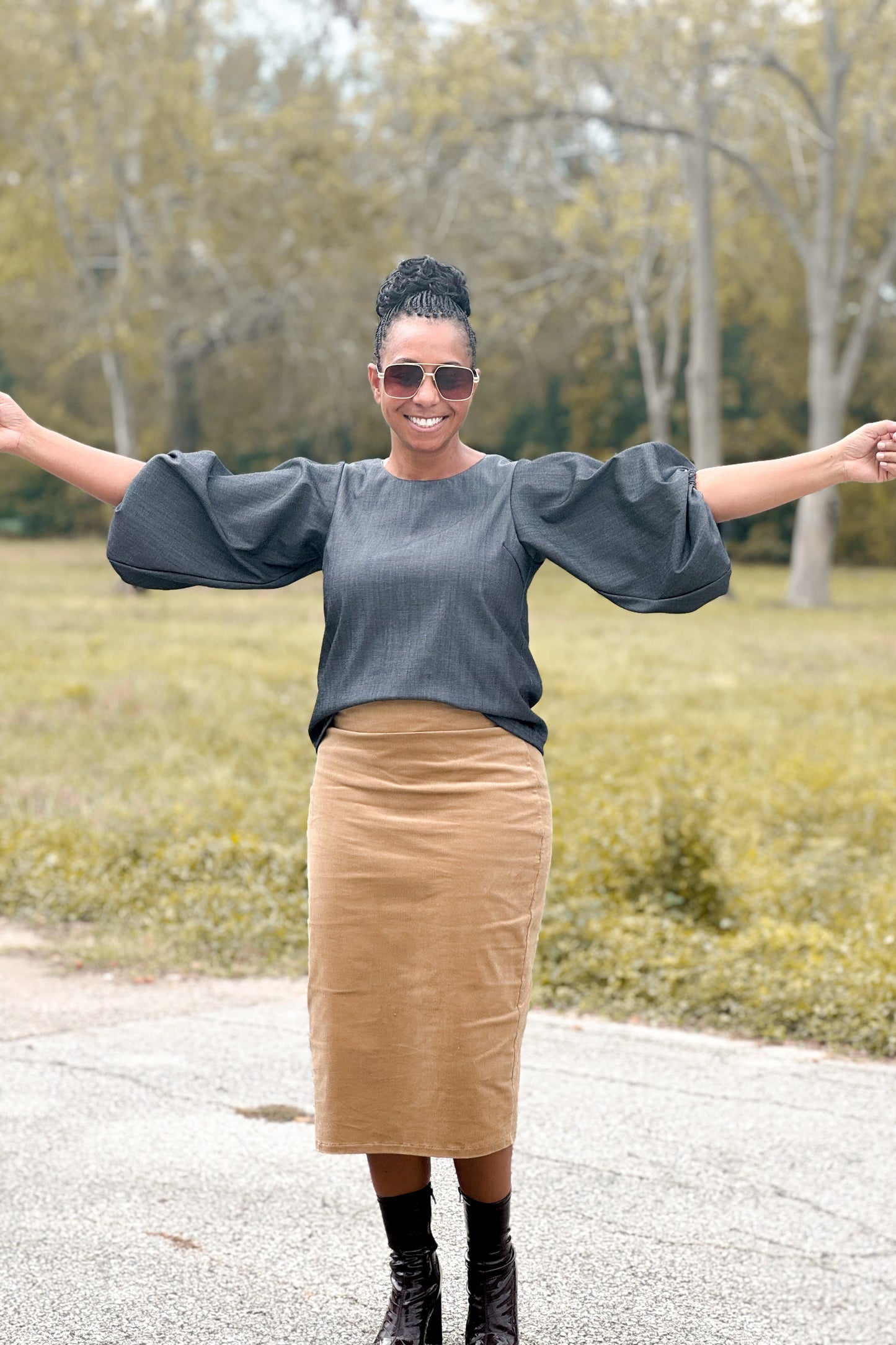 Catalina Puff Sleeve Denim Top