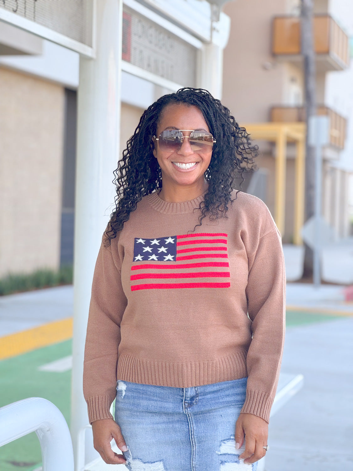 Camel Flag Sweater
