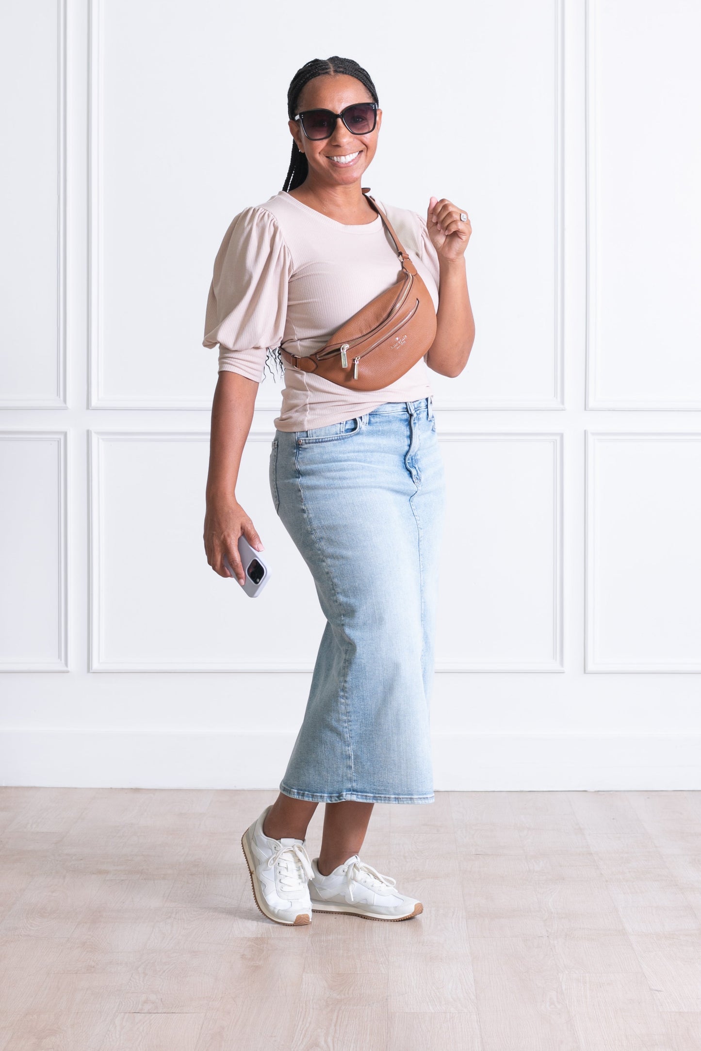 The Kacey Midi Denim Skirt
