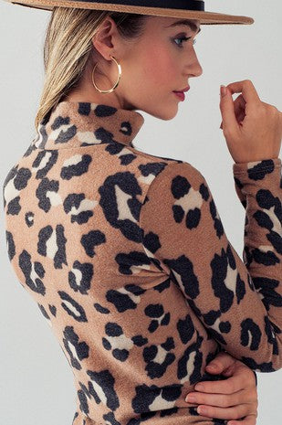 Leopard Print Turtleneck