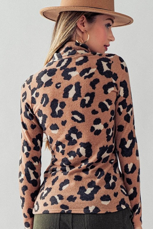 Leopard Print Turtleneck