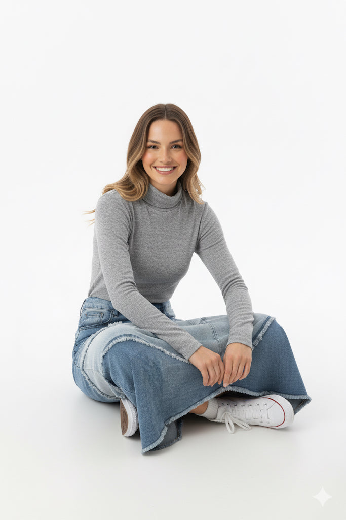 Marissa V-Panel Denim Skirt