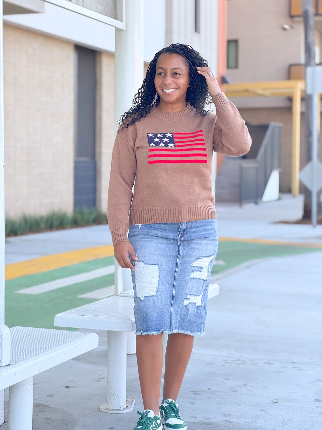 Camel Flag Sweater