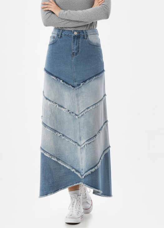 Marissa V-Panel Denim Skirt