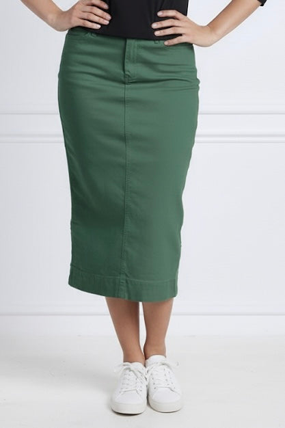 Elan Midi Color Denim in Sage