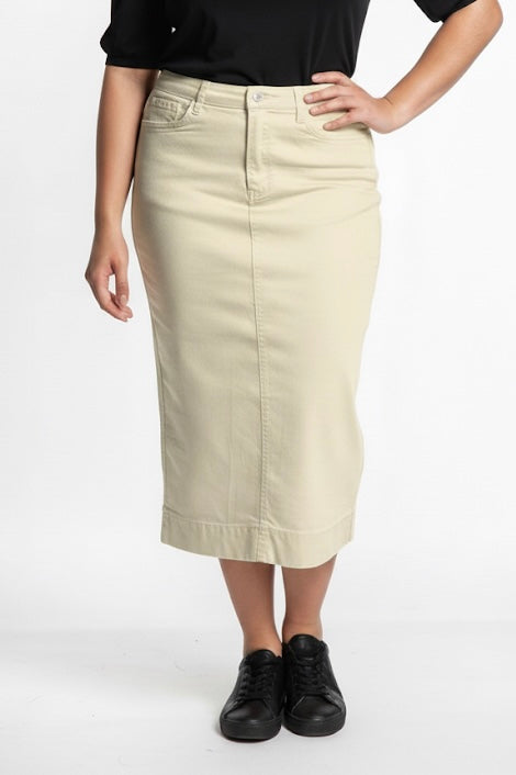 Elana Midi Color Denim in Deep Cream