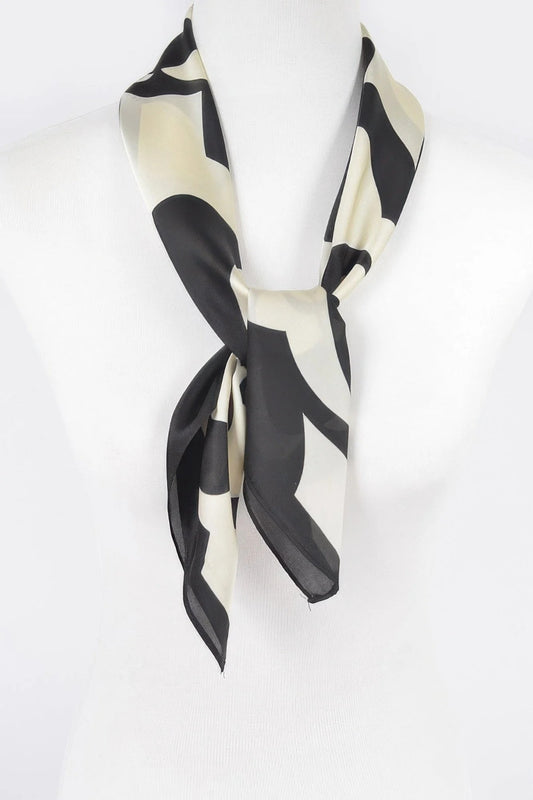 Black and Cream Floral Scarf